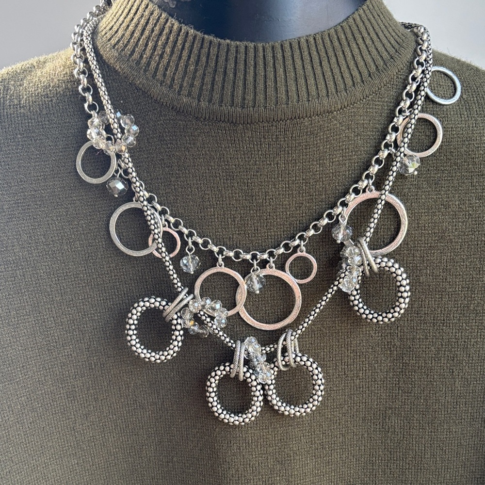 LOFT Silver Necklace with Circle Charms